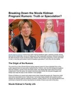 Is Nichole Kidman Pregnant? the Truth Behind the Rumors